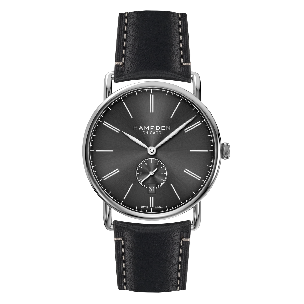 Dixon 40mm Onyx Sunburst | Engravable Swiss Watch