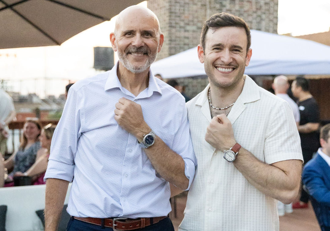 Joe and Daniel Wein at Hampden Watch Launch Party in July 2025